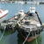日間賀島西港、鈴木石油のバージ船「第１春栄丸」（右）と「第２春栄丸」