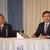 出光・木藤㊨、昭シェル・亀岡の両社長が株式交換契約締結や統合新社のビジョンを発表
