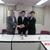 水口氏と握手を交わす吉井会長（左）と髙橋理事長（右）