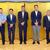 出席役員（右から磯野、村田、林正明監事、宍戸、加藤、高山、村野、杉田、中島敏明監事の各氏）