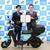 締結式に臨んだ出光社長（右）と篠原一生市長（壱岐市役所で）